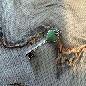 Tiffany Key Enamel Heart Key Pendant